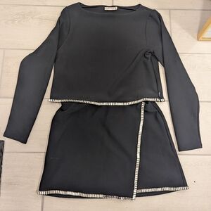 Abercrombie Rhinestone Embellished Long Sleeve Top and Skort SET